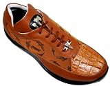Mauri 8900 Genuine Hornback Alligator And Nappa Leather Casual Sneakers With Silver Mauri Alligator Head