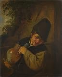 Oil Painting 'Adriaen Van Ostade A Peasant Holding A Jug And A Pipe ' Printing On Perfect Effect Canvas , 8 X 10 Inch / 20 X 25 Cm ,the Best Bathroom Decor And Home Decoration And Gifts Is This High Resolution Art Decorative Prints On Canvas