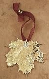 Gold Plated Maple Leaf Ornament - Made with Real Leaf!