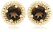 14k Yellow Gold 6mm Round Rope Design Smoky Quartz Earrings