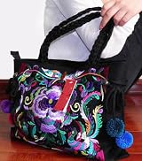 Women's Flower embroidery handbag