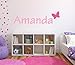 Nursery Butterfly Custom Name Wall Decal Sticker, 28