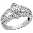 14K White Gold Diamond Engagement Ring - 0.75 Ct.
