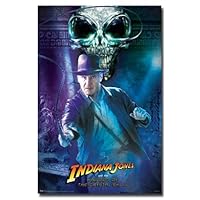 Indiana Jones and the Kingdom of the Crystal Skull Movie (Harrison Ford with Whip) Framed Poster Print - 24 X 36