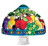 Tuscan Fruit Tiffany Style Hand Painted Stained Glass Night Light