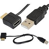 Convertor + USB 2.0 Male Charger Cable Splitter Adapter 50cm HDMI Male To Female