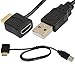 BLUECELL Convertor + USB 2.0 Male Charger Cable Splitter Adapter 50cm HDMI Male