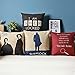 ME COO Vintage Retro Blend Cartoon Sherlock Holmes John Watson Cotton Linen Pillow Case Home Decorative Pillowcase 1Pcs 18 Inches × 18 Inches 1Pcs