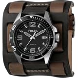Fossil Two Buckle Cuff Black Dial Watch