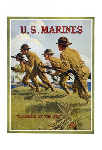 WW2 United States Marine Corps USMC Recruitment Wall Poster Art print Devil dogs