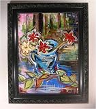 Flowers 11 (Lilies on the Porch): Original Acrylic Painting on Canvas, 18x24