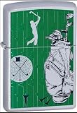Zippo Lighter - Golf Tee Iron Collage Logo Green 6477c
