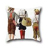 Oil Painting Norman Rockwell - Fishing Trip, They'll Be Coming Back Next Week Cushion Covers 18 X 18 Inch / 45 By 45 Cm Gift Or Decor For Deck Chair,car Seat,boys,father,dance Room,bf - Each Side