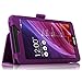 Infiland Folio Leather Case Fit Stand Cover For ASUS MeMO Pad 7 ME170CX 7-Inch Tablet / ASUS MeMO Pad 7 ME70CX 7-Inch / ASUS MeMO Pad 7 ME170C 7-Inch / ASUS Fonepad 7 FE170CG Tablet, Purple