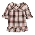 Infant GirLong-sleeve' Cherokee&reg; 3/4 Sleeve Plaid Tunic - Cream