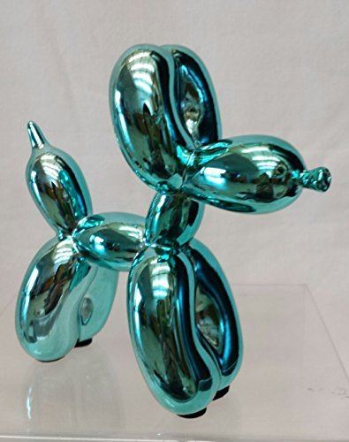 Balloon Dog Figurine Statue Home Decor - Miniature Size - Blue Metallic Finished