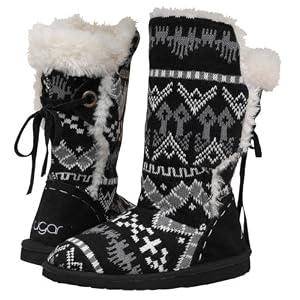 Sugar Womens Cardigan Sweater Boot Black