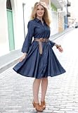 Jessica London Plus Size Flared Denim Shirtdress