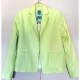 Green Seersucker Blazer Jacket with Notch Collar Fully Lined 2 Pockets Sizes XS-XL