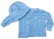 Handmade Baby Sweater and Hat Set in Celestial Blue (Hand-knitted)