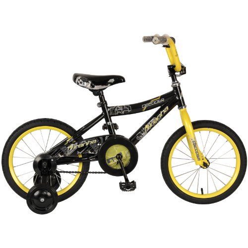 Piranha Boy's Decoder Bike (Black/Yellow, 16-Inch)