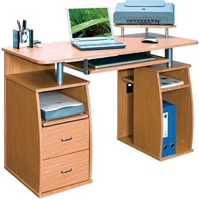 Piranha PC5o Large Computer Desk with 2 Drawers and 4 Shelves