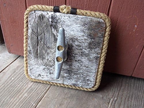 Reclaimed Pallet Coat Rack with Boat Cleat and Rope