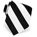 Black and White Stripe Tie by Elite - Black Silk