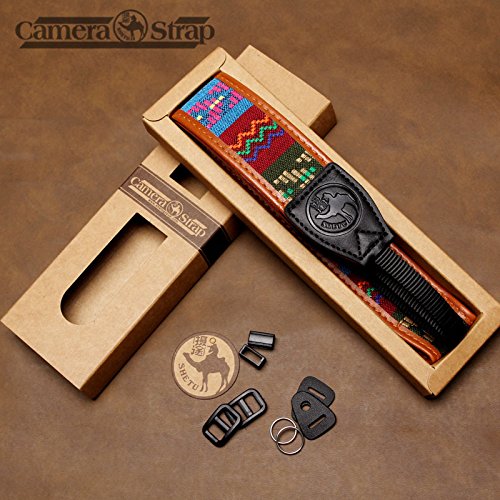 Camera Straps Retro Vintage VNS Soft Multi-color Neck Strap for Canon Fuji Nikon Olympus Panasonic Pentax Sony Cameras (Photo Passers-series SLR Camera Accessories 8 Color) (Strap 4)