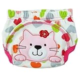 C-Princess 3層吊り式ベビースイム・泳ぎ 水遊び用おむつパンツ 可愛い猫柄 伸縮性があり ふわふわ防水 コットン製品 (L)
