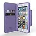 Cellto IP6-MTLV iPhone 6S Case, PU Leather Wallet Cover Stand and Reversible Magnetic Flap, Flip Cover for Apple iPhone 6 (2014)/iPhone 6S (2015) - Mint/Purple