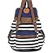 DAKIA Cute & Pretty Girls Canvas and PU leather Stripe Backpack for School/ Travel/Daily use