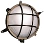 Bulkhead 8 1/4" Wide Brass Round Outdoor Wall Light