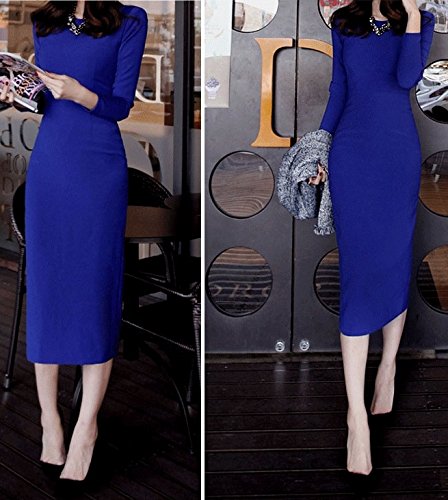 インポート　ピンク　import pink　海外　インポート　ロイヤル　ブルー　ミディ　ミモレ　丈　タイト　ワンピース　パーティー　ドレス　大人　きれいめ　青色