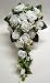 Snow White Silk Rose Cascade - Wedding Bouquet