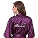 Joytton Women's Satin Kimono Robe with Embroidered Bridesmaid Short
