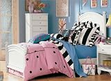 Lea Elation Kids Twin Panel Bed in Off-White Finish