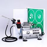 Heavy Duty Air Brush Compressor Dual Airbrush Kit 100 Tattoo Stencils Machine Equipment Device Facility