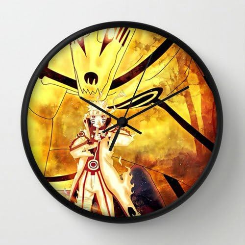 Naruto Naruto Shippuden Bijuu Mode Uzumaki Black Frame 10 Inch Wall Decoration Wall Clock