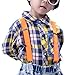Feibi(TM)Toddler Baby Suspender Y Back Elastic Clip-on Solid Color Suspender Coffee