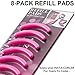 PREMIUM Pink Refill Pads for Eyelash Curler - 8 pcs – Best Replacement Rubber cushions - Washable for Mascara, Eyeliner or Glue smudged Lashes
