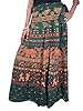 Designer Wrap Around Cotton Skirt Hippy Boho Green Maxi Skirt for Womans