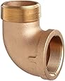 Merit Brass Lead Free Brass Pipe Fitting, 90 Degree Street Elbow, Class 125, 1" NPT Male X Female