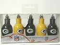 Green Bay Packers NFL 5-Pack Team Bulb Holiday Ornaments