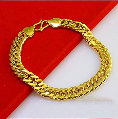 Mens 14k Gold Plated Heavy 4mm Thick Cut 9" Hip Hop Cuban 10mm Bracelet,style 2
