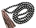 OVALBUY 8mm 108 Black Stone Beads Buddhist Prayer Mala Necklace