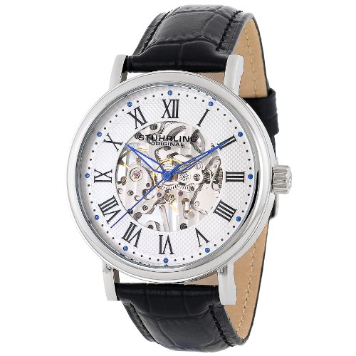 Stuhrling Original Men's 293.33152 Classic Montague Mechanical Skeleton Silver Dial Watch