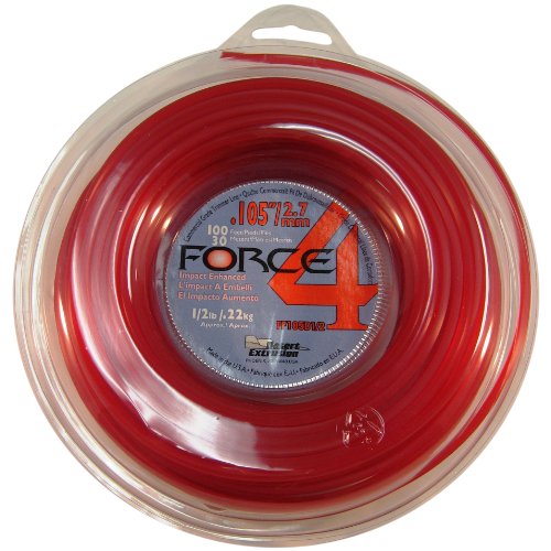 Force 4 .105-Inch-by-100-Foot Spool Mid-Range Commercial Grade Round 1/2-Pound Grass Trimmer Line, Red #FF105D1/2-12