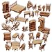 3-D Wooden Puzzle – Large Set of Dollhouse Furniture