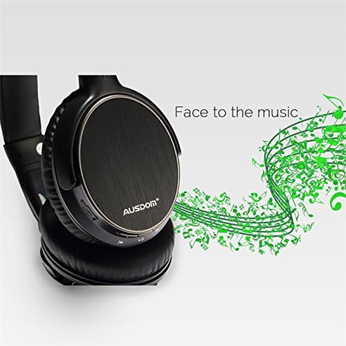 [Wired + Wireless Headphones] Ausdom M06 Foldable Over-ear Bluetooth Stereo Headphones/Headset with Built-in Mic for Music Streaming Hands-free Calling on iPhone/Android/PC (Black)